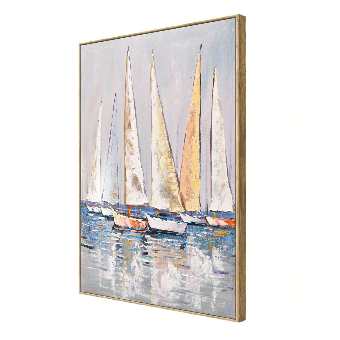 Extra Large Abstract Sailboat Oil Painting,Original NauticalPainting