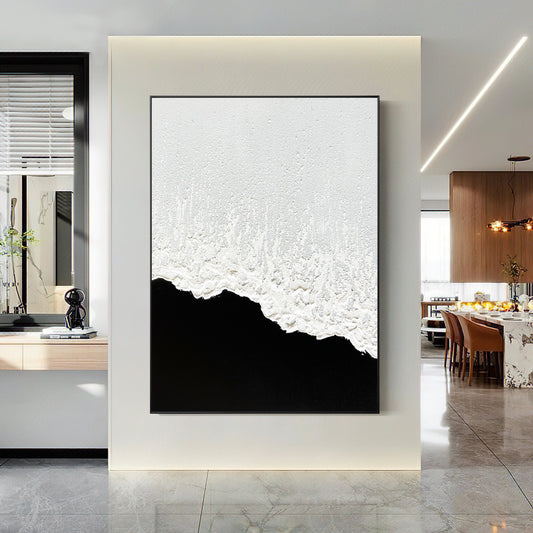 Large Original Black and white abstract Art Black white Minimalist Painting