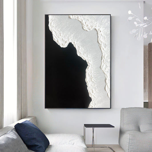 Large Original Black and white abstract Art Black white Minimalist Painting