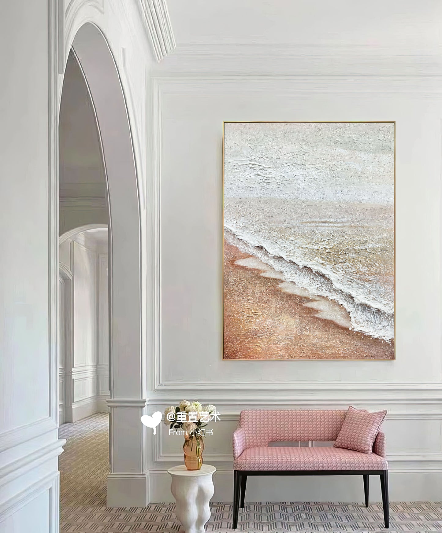 Abstract Ocean Painting 3D Ocean Texture Painting,Ocean Waves Painting Original Ocean Art