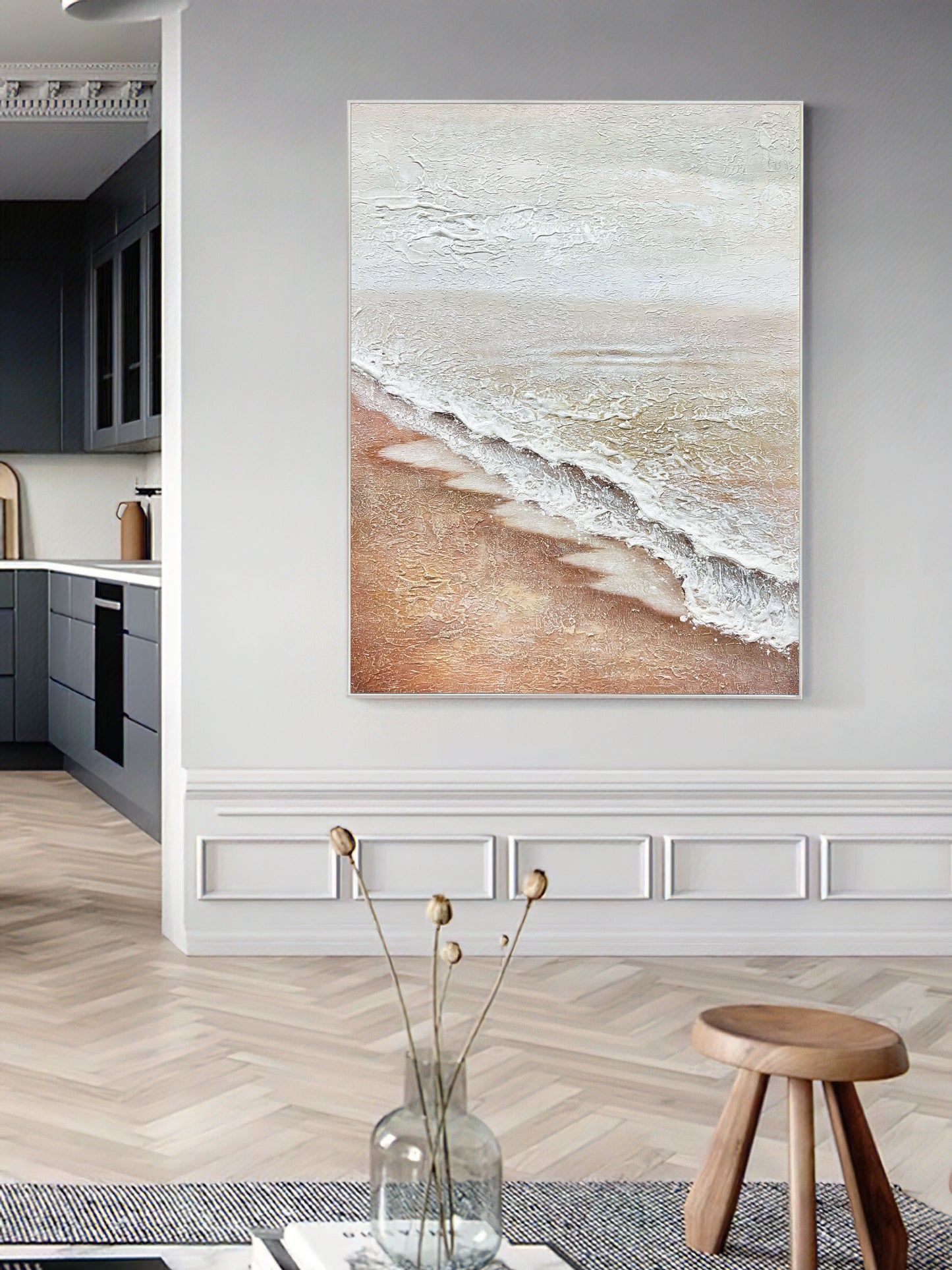 Abstract Ocean Painting 3D Ocean Texture Painting,Ocean Waves Painting Original Ocean Art