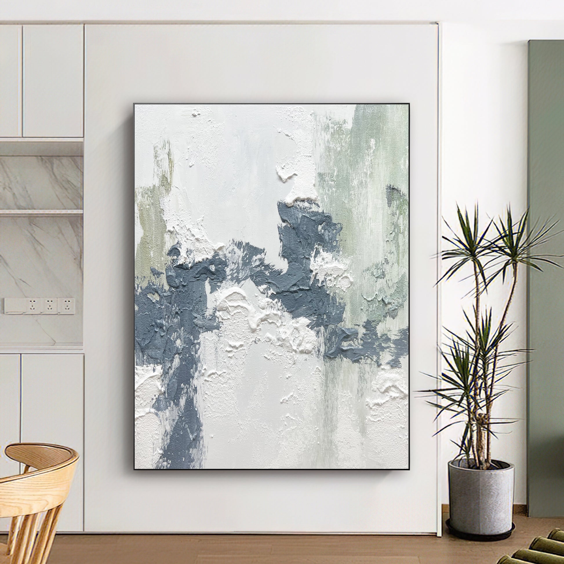 Large Minimalist Abstract Painting Grey Abstract Painting 