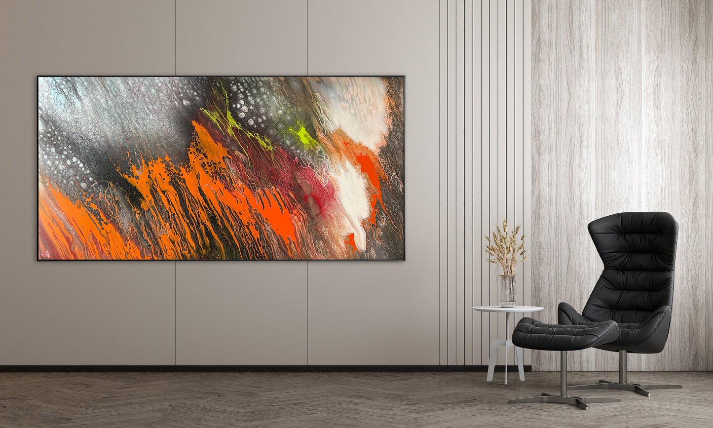 Modern wall art painting,Acrylic fluid art painting ,Acrylic pour painting on canvas,abstract art