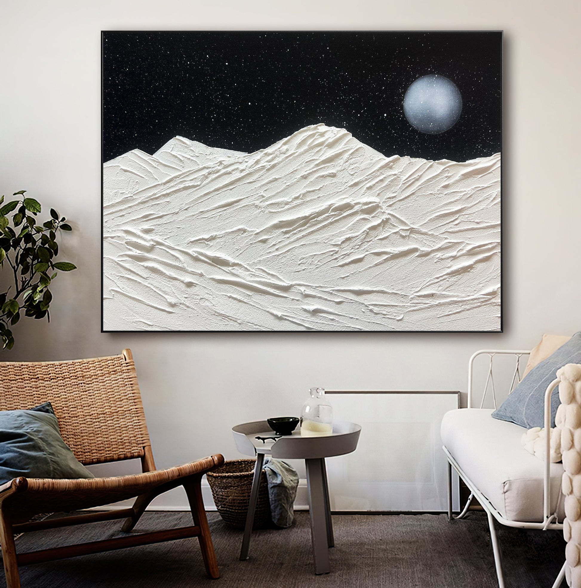 moon painting abstract